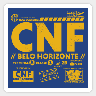 Vintage Belo Horizonte CNF Airport Code Travel Day Retro Travel Tag Magnet